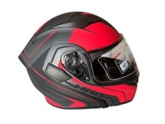 JK GÖZLÜKLÜ ÇENE AÇILIR KIRMIZI KASK