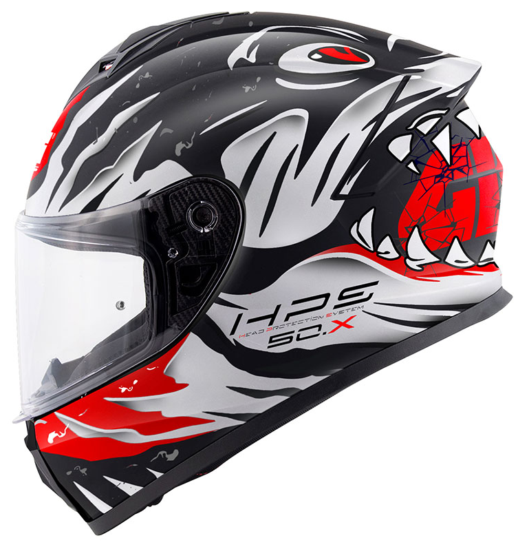 GIVI 50.X KASK SHARKBITE MAT SİYAH-BEYAZ-KIRMIZI (M)