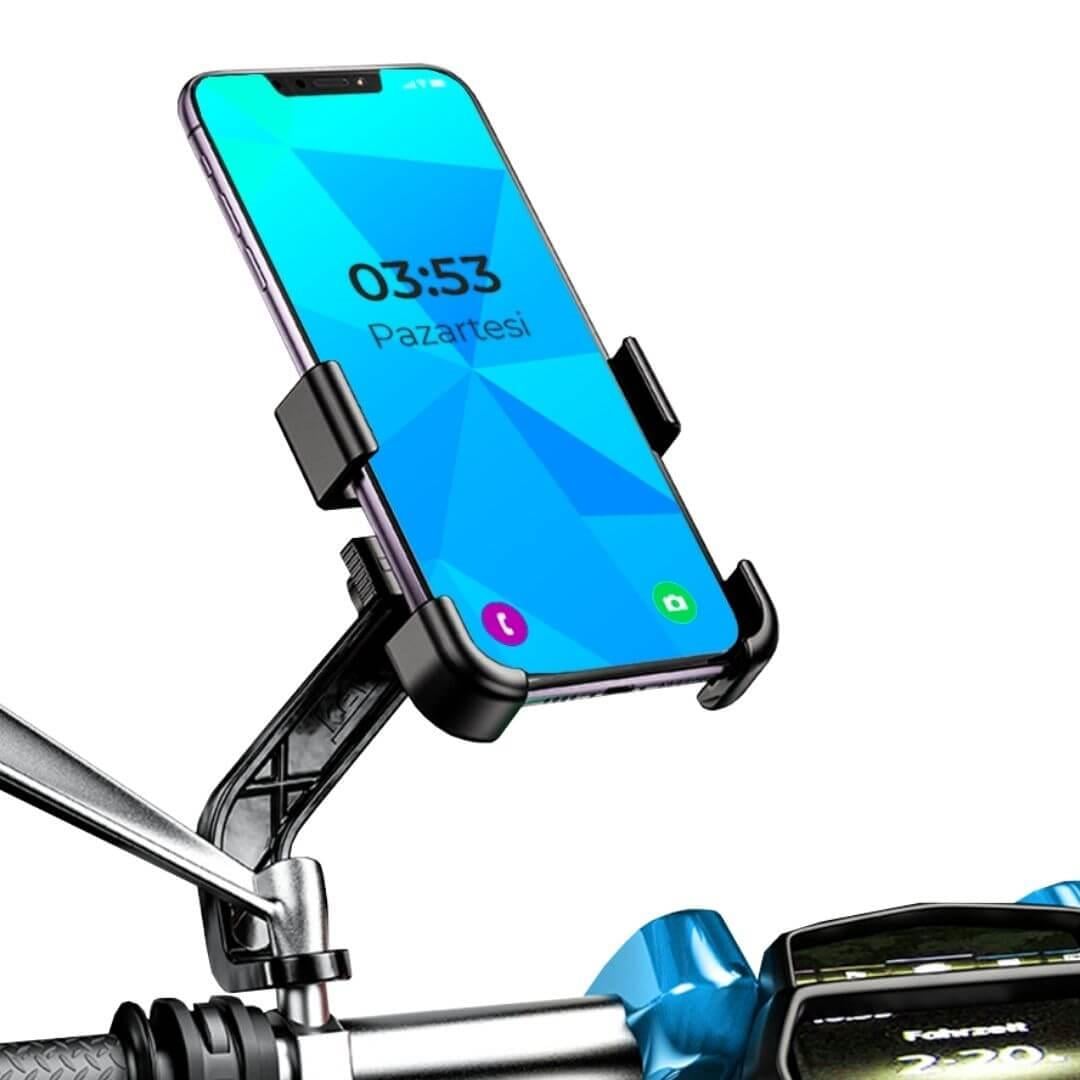 NUKROTECH GKN53 AYNA DİBİ BAĞLANTILI MOTOSİKLET TELEFON TUTUCU
