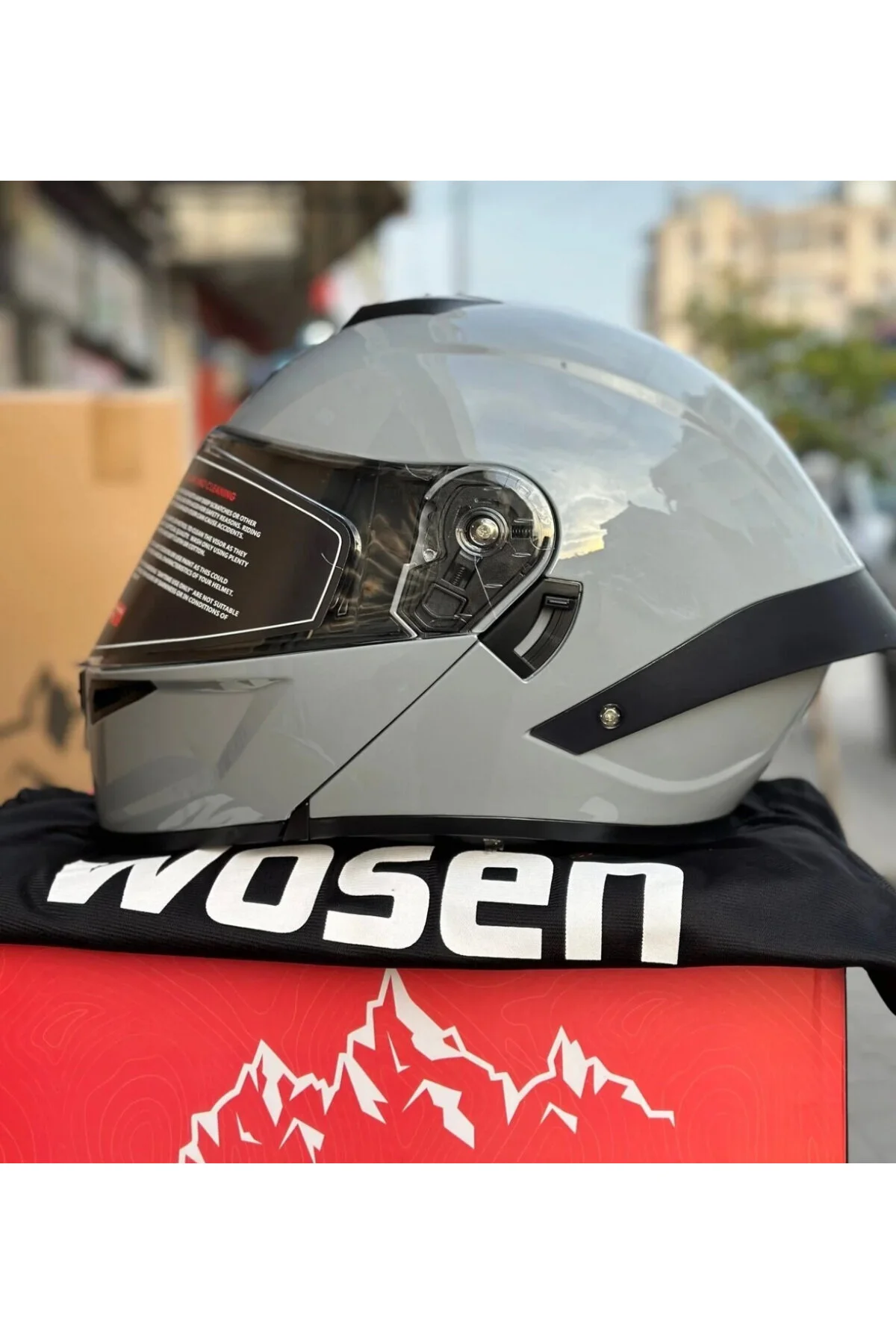 WOSEN GÜNEŞ GÖZLÜKLÜ ÇENE AÇILIR NARDO GRİ KASK