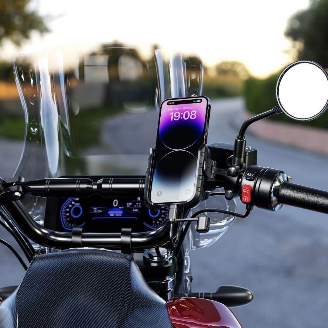 NUKROTECH MR PLUS TYPE C ŞARJLI MOTOSİKLET TELEFON TUTUCU
