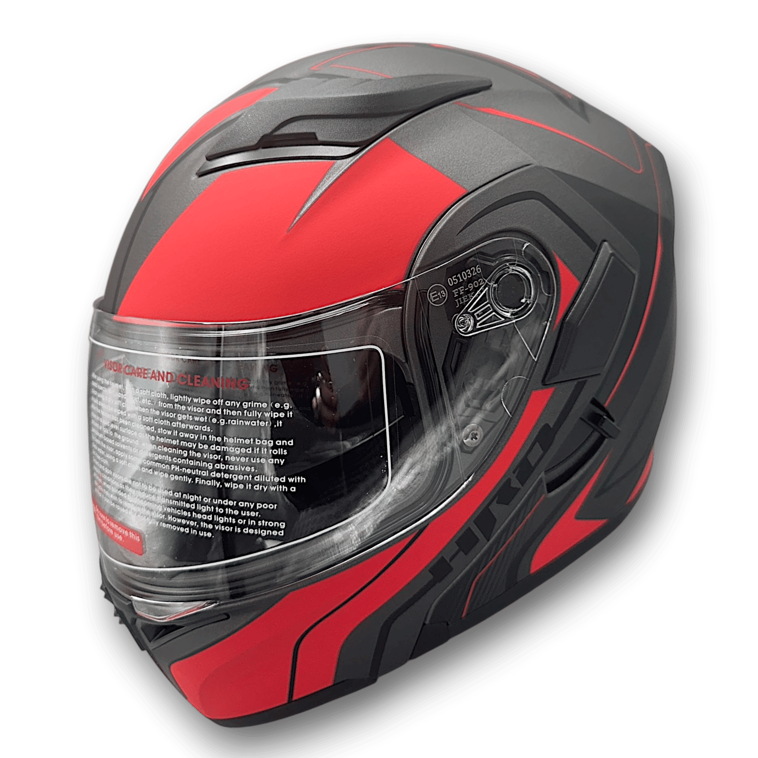 JK GÖZLÜKLÜ ÇENE AÇILIR KIRMIZI KASK