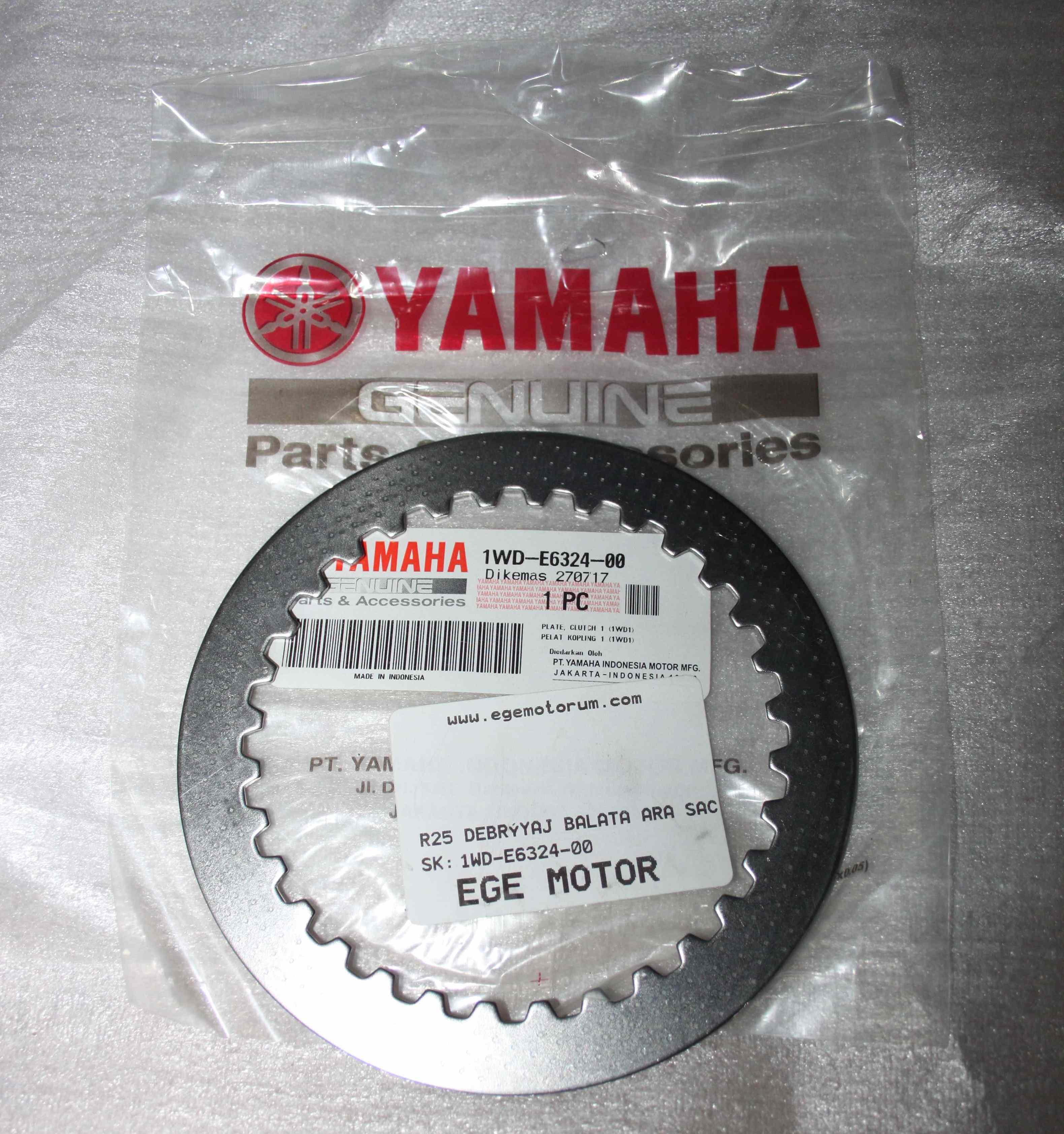 YAMAHA R25-MT25 DEBRİYAJ BALATA ARA SACI ADET ORJ. 1WD-E6324-00